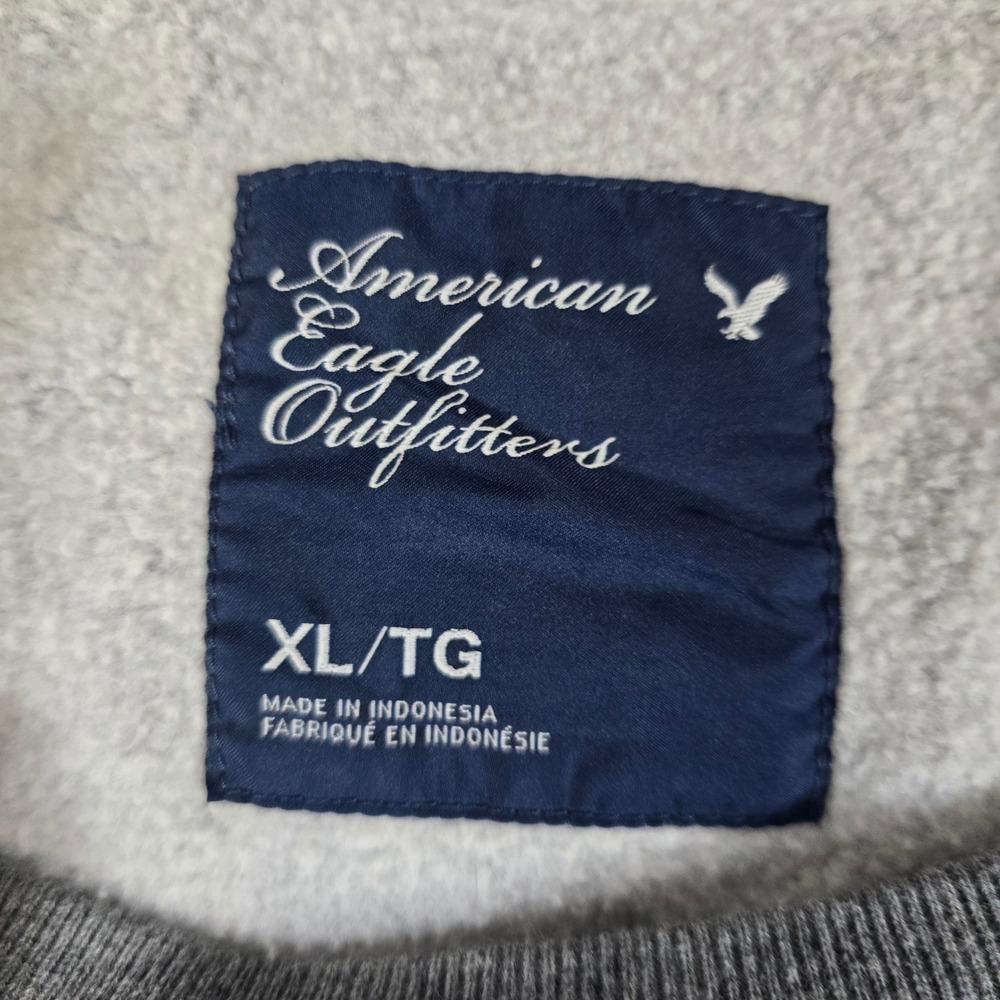 American Eagle Outfitters Striped Sweatshirt Blue Gray Yellow Logo‎ XL TG - Picture 4 of 12